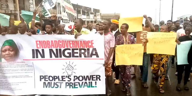 Nigerian Protesters for an end to bad governance