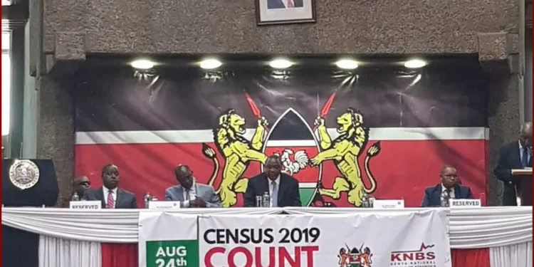 The Census 2019 launch at KICC by Kenya's former President Uhuru Kenyatta (center), August 16th, 2019.