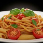 Mannacote baked pasta with cheese and marinara sauce