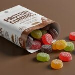 Colorful protein gummies for fitness and muscle recovery